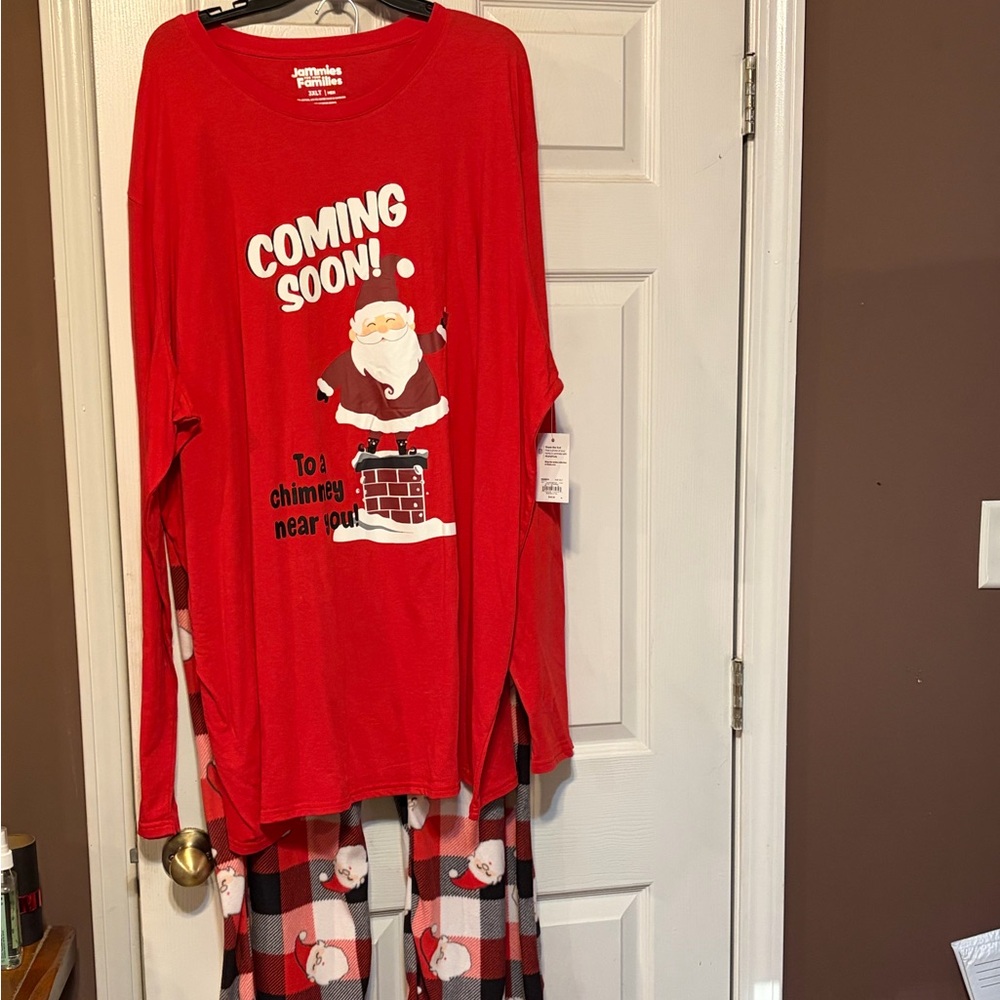 Festive Red Santa Pajama Set for Men
